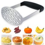 Potato Masher, Potato Ricer, Potatoes Masher with Non Slip Handle Two-Sided Kitchen Gadget for Garlic Press/Cooking/Mashed Potatoes/Jam/Vegetables/Fruits