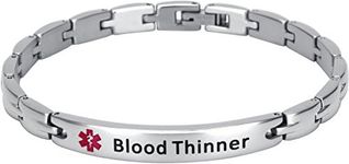 Smarter LifeStyle Elegant Medical Alert Bracelets for Women, Surgical Grade Steel Medical ID Bracelets for Women, Medical Bracelets for Women (Blood Thinner Bracelet)