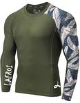 LAFROI Men's Long Sleeve UPF 50+ Baselayer Skins Performance Fit Compression Rash Guard-CLYYB Asym Leisure Size XXL