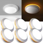 Sunco Lighting 6 Pack 6 Inch LED Nightlight Disk Lights Flush Mount Ceiling Light Fixture Recessed, 13W, 1200 Lumens, Selectable CCT, Dimmable Low Profile Surface Mount ETL