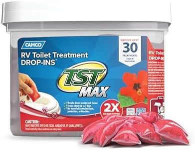 Camco TST MAX RV Toilet Treatment Drop-INs | Features a Biodegradable Septic Safe Formula, a Hibiscus Breeze Scent, and is Ideal for RVing, Boating, and More | 30 count (41604)