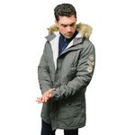 Lambretta Mens Parka Faux Fur Hooded Jacket - Granite - 3XL