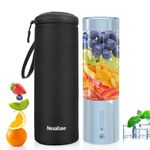 Portable Personal Blender for Juice, Shakes and Smoothies with Insulated Sleeve - 16 Oz Mini Blender Cup with 6 Blades, USB Rechargeable, BPA Free - Small Blender for Kitchen, Travel, Office, Gym