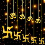 The Purple Tree Decorative SWASTIK OM Curtain LED Lights for Diwali (2.5 mtr, 138 LED, 6+6), Curtain String Lights with 8 Flashing Modes, Decoration for Christmas, Wedding, Party, Warm White