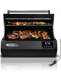 Turbo E Outdoor Electric Grill by PLUGNGRILL - High-Power 1700W Infrared Grill Technology - 24-Inch Smart BBQ Grill with Probe & Digital Display for Precise Cooking & Searing