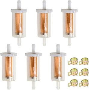 ZAMDOE 6 Pack Fuel Filter Universal High Flow Fuel Filters 1/4" Inline Fuel Filter for Lawn Mower Tractor Motorcycle,for Briggs & Stratton 695666 845125 5065 5065D 5065K 691035 493629