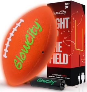 GlowCity Light Up Rechargeable Football - Size 6 Glow in The Dark LED Ball for Teen Boys & Adults - Cool Sports Gift for Night Outdoor Games - Birthday Gifts Ideas for Teen Boys Ages 12 13 14 15 16 17