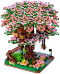 OundarM Mini Cherry Blossom Treehouse Bonsai Tree Building Blocks Set, Botanical Collection Building for Adults, 14+ Teens, Home Decor Accessories (2008 Pcs)