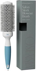 Professional Round Brush for Blow Drying - Small Ceramic Ionic Thermal Barrel Brush for Sleek, Precise Heat Styling and Salon Blowout - Lightweight Round Hair Brush (1.3 Inch) (Not Electrical)