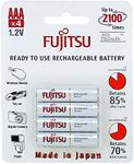 4 Fujitsu HR4UTC AAA Ready-to-use 2,100 Times Rechargeable Batteries NiMH 1.2V 800mAh (Min. 750mAh) Made in Japan