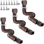 3 pack Flexible Rain Gutter Downspout Extensions,Drain Downspout Extender,Gutter Extension Flexible,Down Spout Drain Extension Pipes,Extendable from 21 to 60 Inches (3pcs brown)