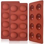 Newk 8 Holes Half Sphere Silicone Mold, 8-Cavity Half Sphere Mold for Making Chocolate Bomb, Cakes, Jelly, Pudding, Dome Mousse.