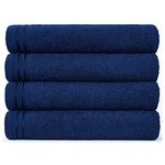 FAIRWAYUK Pack of 4 Bath Sheets Extra Large 500 GSM - 100% Pure Egyptian Cotton Premium Quality Bathroom Towels Set, Ultra Soft Hotel Sheet, Quick Dry Bath Towel (Royal Blue)