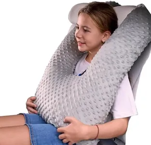 Travel Pillow for Kids Adult, Pillow for Car Sleeping Ultra Large U-Shaped with Removable Soft Cover Support Fix Neck and Body Sitting/Sleeping on The Trip (Grey)