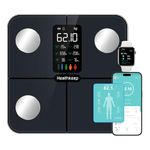 Body Fat Scale Smart BMI Scale Digital Bathroom Wireless Weight Scale, Body Composition Analyzer with Smartphone App with Bluetooth, 396 lbs (Grey)
