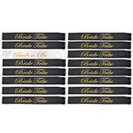 ANGREEL 16Pcs Bride to Be Sashes, Bride Tribe Sash Set with 1pcs White Bridal Sash + 15pcs Black Team Bride Sashes for Bridal Shower Bachelorette Party Decor