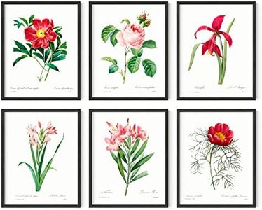 Haus and Hues Vintage Flower Posters and Prints - Set of 6 Wildflower Wall Art Botanical Print Set | Plant Poster Vintage Floral Art Prints for Wall Vintage Botanical Prints Wall Art UNFRAMED (11x14)