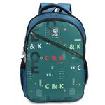 Chris & Kate 28 Ltrs 45 cm Water Resistant spacious Printed Daypack backpack Casual College School Book Sports Weekend Bag for Boys and Girls Sea Green