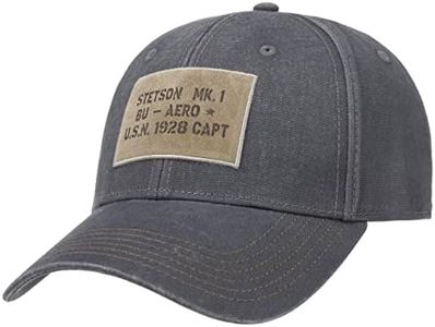 STETSON Casquette Patch Aero Homme - Curved Brim Cap de Baseball Boucle en métal, avec visière Hiver Automne Printemps Été Printemps-été - Taille Unique Bleu