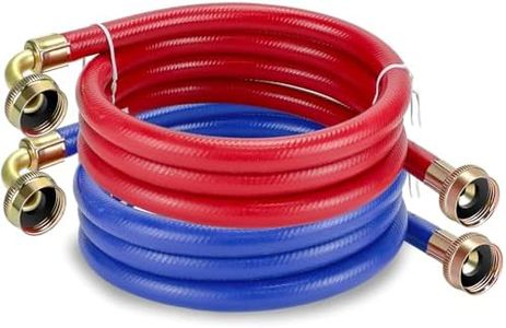 6 FT Washing Machine Hoses with 90 Degree Elbows Universial Rubber Washer Hose No-Lead Burst-proof Hot and Cold Water Supply Hoses for Washing Machine - 2 PACK by Fetechmate
