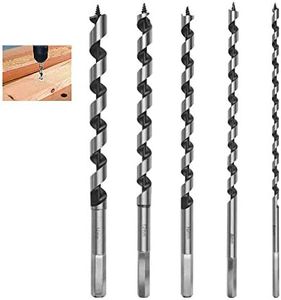 QLOUNI 5Pcs 228mm/9" Extra Long Drill Bit Imperial 6/8/10/12/14mm Hex Shank Brad Point Augers Drill Bits