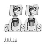 goldenwarm 25 Pack Kitchen Cabinet Hinges 1/2inch Overlay Soft Closing Hinges for Cabinet Door Concealed Hinges for Cupboard Door Hinges Satin Nickel Stainless Steel Hinge Hidden Hinges