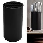 Knife Block Detachable Round Knife Holder Only Knife Storage Stand Keep Knives Organized and Clean (Black)