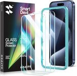 SmartDevil 3 Pack Screen Protector design for iPhone 15 Pro [6.1 inch] 3 Pack Tempered Glass Film for 15 Pro, Bubble Free installation, [Military Grade] Glass For 15 Pro