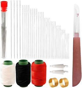 34PCS Big Eye Steel Needles Set, 2025 New Long & Thin Handmade Quilting & Sewing Needles Kit for DIY Sewing Projects, Portable Stainless Steel Needles for Hand Sewing (68)