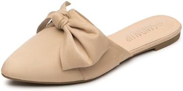 SANDALUP Women’s Mules, Mules for Women, Closed Pointed Toe Backless Loafer Shoes, Cute Bow Women's Mules, Slip On Mules Shoes for Work Business Casual Size US9.5