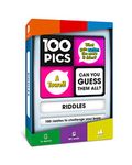 100 PICS Riddles Travel Card Game - Family Fun Quiz Game, Pocket Puzzles For Kids And Adults