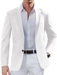 COOFANDY Mens Sport Jacket Business Casual Blazer Slim Fit Two Button Western Blazer White