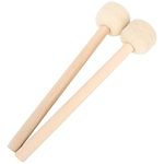 Drum Stick, 2pcs Wool Stick Mallets Hammer Wooden Handle Precussion Instrument Accessories