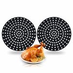 Air Fryer Round Silicone Liner Heat Resistant Oven Mat Airfryers Baking Hot Insulation Pads Reusable Flexible Double Basket Airfryer Pad Non Stick Mats Steaming Cooking Accessories Pack of (2, 20CM)