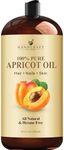 Handcraft Blends Apricot Kernel Oil - 28 Fl Oz - 100% Pure and Natural - Premium Grade Oil for Skin and Hair - Carrier Oil - Hair and Body Oil - Massage Oil - Cold-Pressed and Hexane-Free