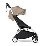 BABYZEN YOYO² Stroller Combo - Lightweight, Compact , Foldable Stroller- Multiple Recline positions, Travel friendly, 5 point harness- Suitable for baby weighing upto 22kgs - Includes white frame with Taupe seat cushion and matching canopy