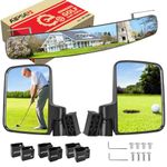 AIPSET Golf Cart 16.5'' Rear View Convex Mirror No Drilling Folding Side View Mirrors Kit Universal Compatible with EZGO/Club Car/Yamaha, HD Panoramic View Mirror, Easy Assembly N Freely Adjustable