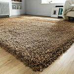 PRIME PLUS EXTRA THICK HEAVY 5CM PILE SOFT SHAGGY RUGS MODERN AREA RUGS BEDROOM HALL RUGS (Dark Beige, 120 x 170cm)