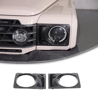 Qiosreui Headlight Frame Compatible with Ineos Grenadier 2020-2025 Accessories, Headlight Trim Frame Bezel, Front Head Light Lamp Garnish Cover Trim Replacement Parts, ABS (Carber Fiber)