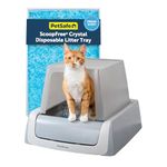 PetSafe ScoopFree Crystal Pro Self-Cleaning Cat Litter Box - Front-Entry - Hands-Free Cleanup with Disposable Crystal Tray - Less Tracking, Better Odor Control - Health Counter Helps Monitor Your Cat