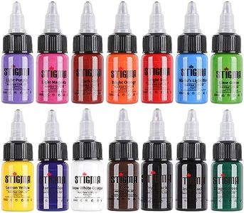 STIGMA Professional Tattoo Ink Color Set 14 Colors with 15 ml 1/2oz per Bottle Tattoo Ink Set for Tattoo Artist and Beginners Tattoo Supplies TI4003-15-14