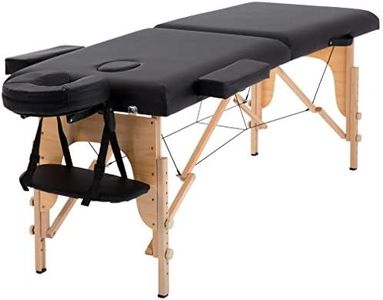 BestMassage Massage Table Portable Massage Bed Lash Bed 2 Fold SPA Table 24inch Wide Adjustable Salon Bed with Non-Woven Bag for Spa Footmassage Facial CareSpa Tattoo,Black