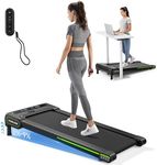 YOSUDA Walking Pad Treadmills with Auto Incline, 9% Incline Tredamills Under Desk with 300LBS Weight Capacity & 3 Adjustable Slopes(Black Green)