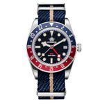 ADDIESDIVE Men's Watches GMT Quartz Watch for Men 200M Waterproof Dual Time Zone Calendar Watch, blacknylonblue, Modern