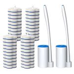 Disposable Toilet Brush: Toilet Bowl Brush and Holder Set with 24 Wand Refills, Upgraded Handle, 2X Cleaners, Toilet Cleaning System with Storage Caddy (Blue, 2 Sets)