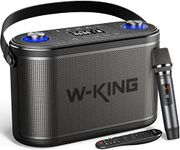 W-King 120W RMS-240W Peak Portable Bluetooth Speaker Loud, 2.1 Stereo 3-Way Large Party Outdoor Wireless Speaker w/Bass&Treble Adjust/Guitar&MIC Port/UHF Microphone/Accompaniment/REC/Live/HP Monitor