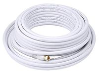 Monoprice 104061 50-Feet RG6 75Ohm Quad Shield CL2 Coaxial Cable with F-Type Connector, White