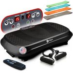 LifePro Vibration Plate Exercise Machine - Whole Body Workout Vibration Fitness Platform w/ Loop Bands - Home Training Equipment (Black)