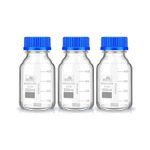 Bello Borosilicate Glass 3.3 Measuring Reagent Bottle 500ml With blue Screw Cap lab, Pack of 3 for laboratory and professional use