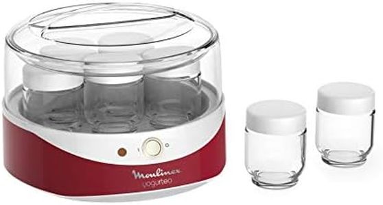 Moulinex YG2295 Yogurteo Yogurt Maker, Plastic Glass, Intense Green/Black/White